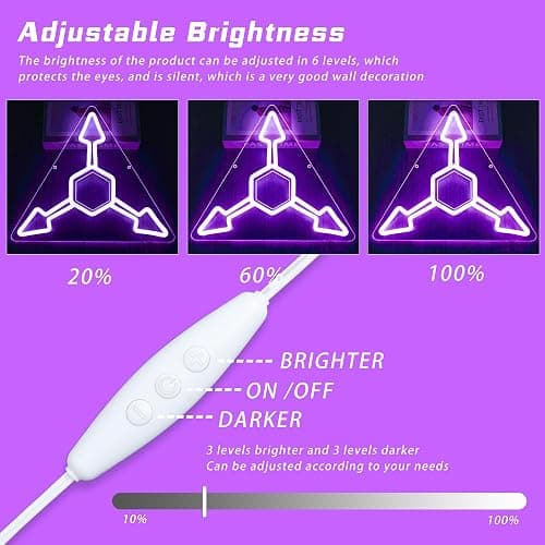 Murder Uzi Neon Sign For Wall Decor Dimmable USB Powered Absolute Solver Neon Light for Gaming Room Man Cave Decor Ideal Modern LED Light for Fans(13.2 * 11.5inch) - Purple thumbnail 4