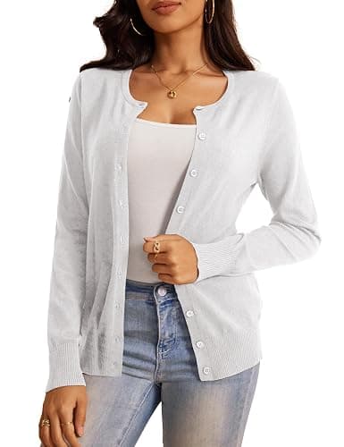 a.Jesdani Cardigan Sweaters for Women Fall Fashion Clothes 2026 | Soft Stretch Knit,Button Down,Long Sleeve Cardigan,Slim Flattering Fit,Mix Match Wardrobe thumbnail 6