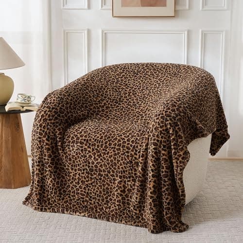 Leopard Cheetah Print Blanket – Super Soft Plush Fleece Throw for Bed, Sofa & Travel – All Season Cozy Cheetah Pattern Home Decor Throw Blanket, 50″ x 60″ (Dark Brown) thumbnail 4