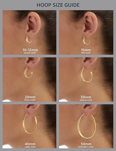 Amazon Essentials 14K Gold or Sterling Silver Plated Teardrop Huggie Hoop 12mm thumbnail 5