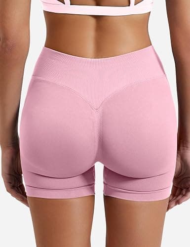 YEOREO SoftHue Damen Sport Shorts Invisible Scrunch Butt Lifting Gym Workout Shorts 4.5" Seamless Kurze Leggings Damen Push Up Booty Biker Shorts thumbnail 5