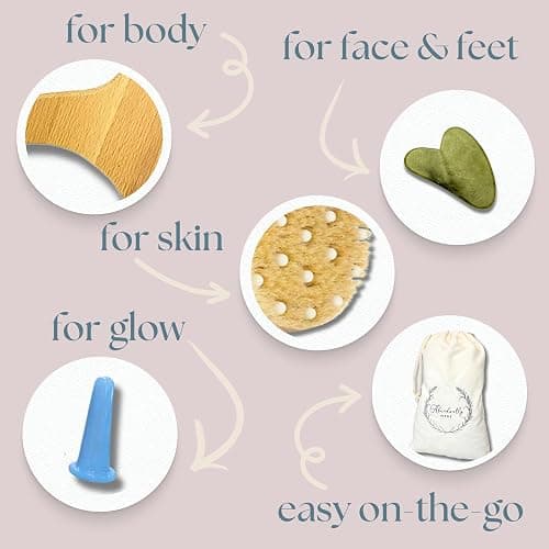 Abundantly Made Co. | 6-Piece Lymphatic Drainage Variety Kit | Wooden, Jade & Silicone Tools for Maderoterapia, Gua Sha, Cupping & Dry Brushing | Body Sculpting, Fascia & Sore Muscle Relief thumbnail 4