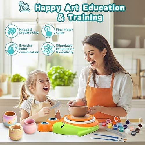 Pottery Wheel for Kids-Complete Pottery Painting Kit Arts and Crafts for Kids Ages 8-12, Clay Sculpting Tools with 1.7lb Air Dry Clay, Birthday Christmas Gifts Toys for Boy Girls Age 6 7 8 9 10 11 12 thumbnail 5