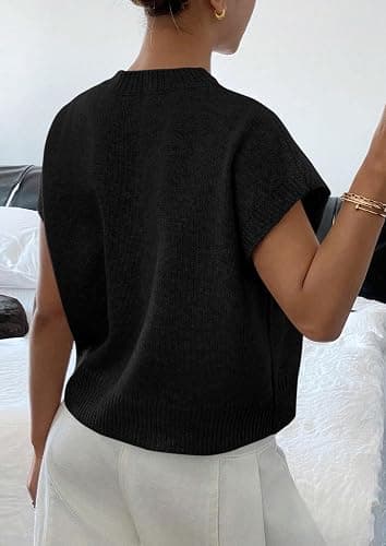 PRETTYGARDEN Women's 2026 Spring Sweater Vest Trendy Flower Knit Short Sleeve Cute Pullover Tank Tops Summer Fashion Clothing thumbnail 4