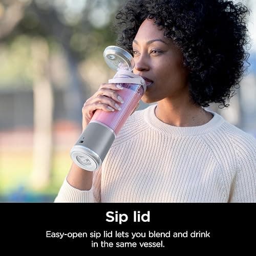Ninja BC151WH Blast Portable Blender, Cordless, 18oz. Vessel, Personal Blender-for Shakes & Smoothies, BPA Free, Leakproof-Lid & Sip Spout, USB-C Rechargeable, Dishwasher Safe Parts, White thumbnail 6