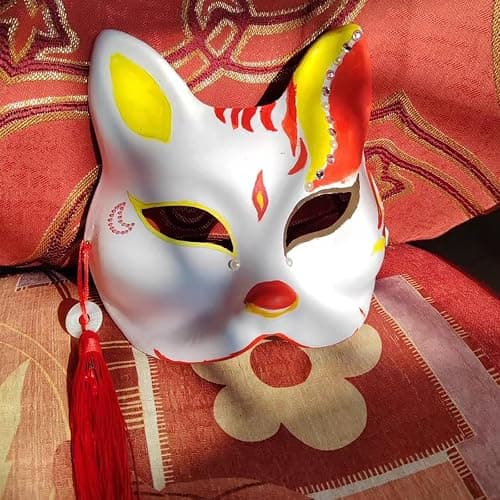 XIPEGPA Therian Masks White Paper Cat Masks to Painted Animal Cosplay Facemask Masquerade Mask Costume Prop for DIY Painting thumbnail 4