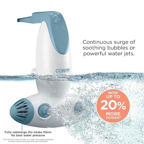 Conair Jet Hydro Spa - Portable Bath Spa with Dual Hydro Jets for Tub - Bath Spa Jet for Tub Creates Soothing Bubbles and/or Massage - Spa Bath for at Home Use thumbnail 2