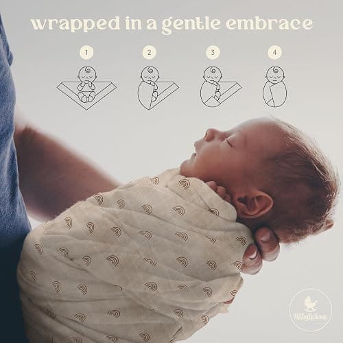 Muslin Swaddle Blankets - 4 Pack | Muslin Baby Blanket for Newborn Boy/Girl | Soft&Breathable Receiving Blankets | Newborn Swaddle Blanket (47" x 47")| Baby Essentials,Registry & Gift- Desert Dreams thumbnail 5