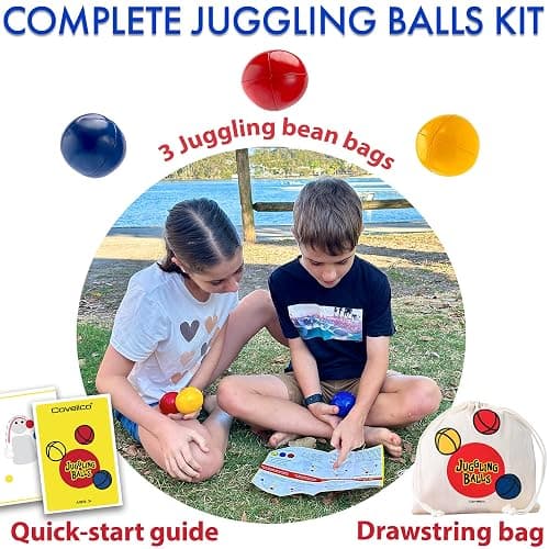 Covelico Juggling Balls, Set of 3 Vibrant Juggling Balls for Beginners - Learn to Juggle with Juggle Balls Suitable for Kids, Teens, & Adults. Beginner & Professional Kit - Stylish Bag & Instructions thumbnail 6