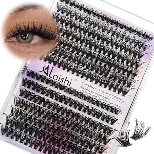 AILAISHI Lash Clusters, DIY Cluster Eyelash Extensions 9‑16mm, 40D+50D, 280pcs Fluffy D Curl Natural Lashes–Fake Cat Eye Wispy Individual Clusters - Image 1