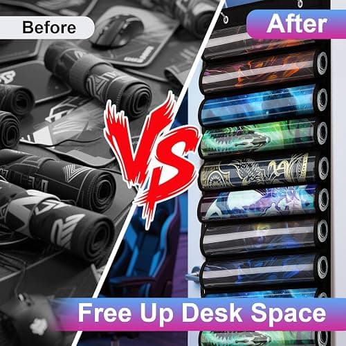 Mity rain 12+1 Playmat Tube Holder for MTG with Tube Slot, Hangable Playmat Holder Storage Bag, Transparent PVC Protection with Quick-Access Slots, Fits 24x14 Standard Mats Compatible with TCG/MTG thumbnail 4
