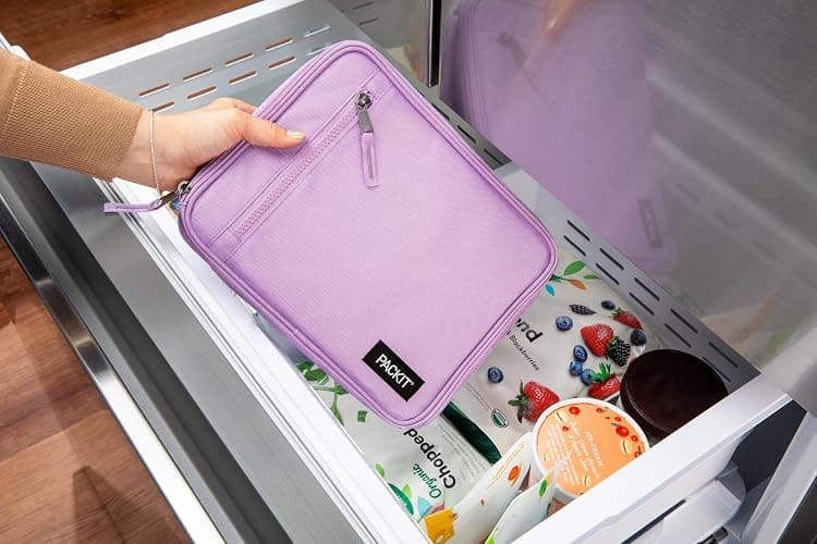 PackIt(R) Freezable Classic Lunch Box, Lavender, Built with EcoFreeze(R) Technology, Fully Freezable, Collapsible, Reusable, With Zip Front Pocket and Buckle Handle, Designed for Fresh Lunch On the Go thumbnail 2