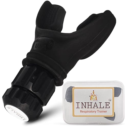 Inhale Respiratory Trainer | Compact Lung Exercise Device with High Grade Silicone | Carrying Case Included | Breath Trainer with Adjustable Resistance | Portable & Easy to Clean - Image 1