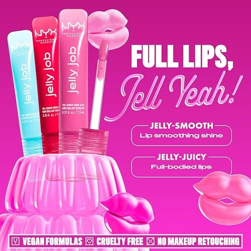 NYX PROFESSIONAL MAKEUP Jelly Job Lip Gloss, Lip Tint Gloss with Full-Bodied, Smoothing, and Hyper-Glossy Shine - Jelly Frost (Icy Blue) thumbnail 3