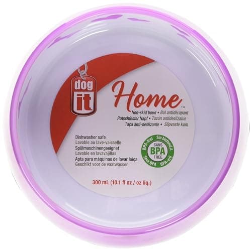 Dogit Non-Skid Dog Food and Water Bowl, Pink – BPA-Free Dish with Cute Hearts and Bones Design, Dishwasher Safe Pet Bowl, 4.9” Diameter, 10.1 fl. oz. Capacity – Durable & Stylish Bowl thumbnail 2