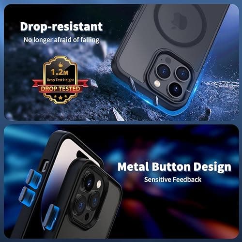 CACOE Magnetic Case for iPhone 14 Pro 6.1 inch-Compatible with MagSafe & Magnetic Car Phone Mount,TPU Thin Phone Cases Cover Protective Shockproof Anti-Fingerprint(Matte Black) thumbnail 6
