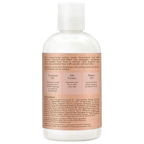 SheaMoisture Fair Trade Sulfate Free Coconut Hibiscus Curl & Style Milk with Silk Protein & Neem Oil For Thick, Defined, Curly Hair 8 oz - Milk thumbnail 2