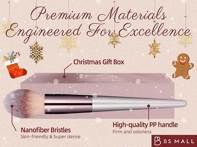 BS-MALL Makeup Brush Set 18 Pcs Premium Synthetic Foundation Powder Concealers Eye shadows Blush Makeup Brushes with black case thumbnail 7