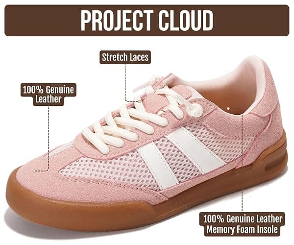 Project Cloud Leather Kids Sneakers, Shoes for Girls & Boys (Little Verdy) | Memory Foam Insole Lightweight Non Slip Outsole Easy On Design Comfortable Youth Footwear Casual Everyday Travel All Day Wear thumbnail 2