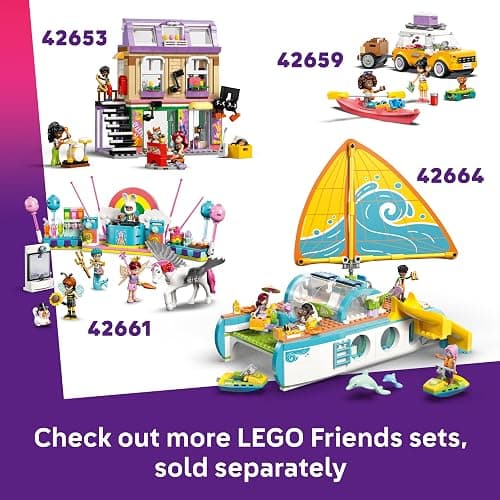LEGO Friends Pony Ranch & Stable Toy - incl. 3 Horse Animal Figures, 4 Mini Dolls and a Cat, plus fun Accessories - Creative Gift for 7+ Year Old Girls - 42654 thumbnail 9