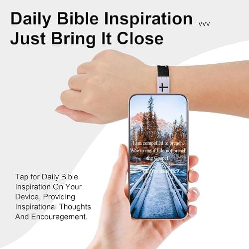 Pmormyy Daily Bible Verse Jesus is King Bracelet, Christian Jesus Wearable Bracelet Wristband for Women Men thumbnail 2