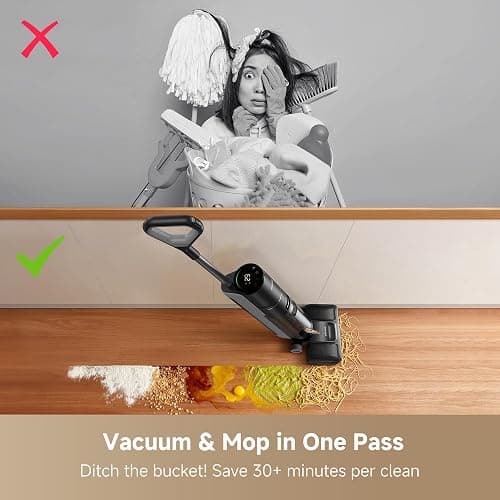 DREAME H12 Pro Gen2 Vacuum Mop, 0 Tangle Wet Dry Vacuum Cleaner, Cordless Vacuum Mop All-in-One for Hard Floors, 180° Lie-Flat Floor Cleaner Machine with 194°F Hot Self-Cleaning, 50Mins Runtime thumbnail 4