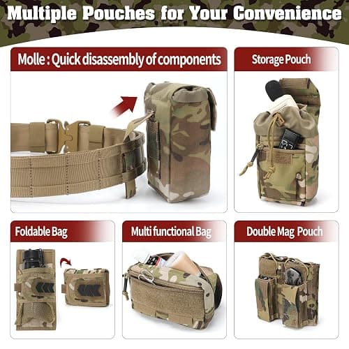Tactical Belt for Men with Quick-Release Buckle & Modular Pouches thumbnail 3