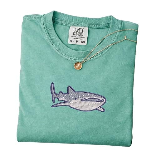 Embroidered Whale Shark Shirt, Cute Ocean Sea Life T-Shirt, Aesthetic Marine Biology Tee, Gift for Shark Lovers thumbnail 9