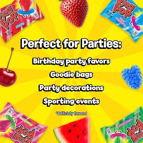 Ring Pop Lollipops, 30 Count, Assorted Flavors, Candy Party Favors for Kids | Individually wrapped hard candy suckers, variety pack, great for kids' birthday party favors and goodie bag stuffers thumbnail 7
