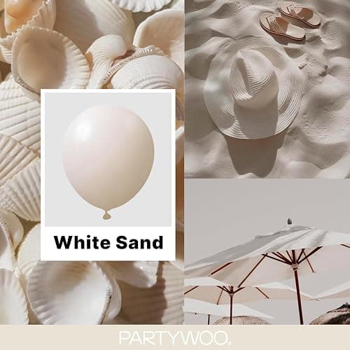 PartyWoo White Sand Balloons 140pcs Off White Beige Cream Ivory Color | Different Sizes of 18 12 10 5 Inch Balloons for Wedding Birthday Graduation Anniversary Party Decorations White-F12 thumbnail 2
