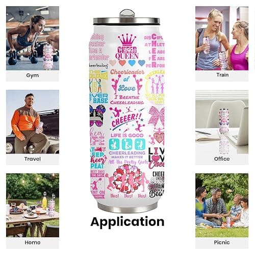 YOPIGOT Cheerleader Tumbler Cup,Cheer Gifts For Girls Women,Cheerleading Mug,Cheerleading Gift for Girls Teen Birthday Christmas Gifts for Cheer Coach Friend Besties Stainless Steel Tumblers 17oz thumbnail 9