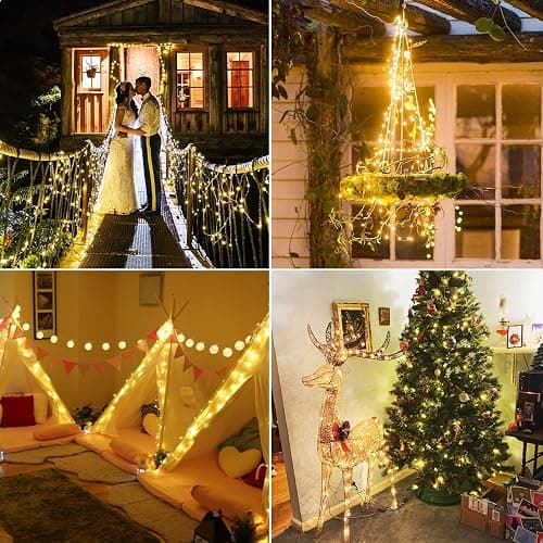 litogo 2 Packs Fairy Lights USB Plug in, 39ft 120 LED String Lights with Remote Control, 8 Modes/Timer Twinkle Lights Dimmable, Warm White Lights for Bedroom Christmas Indoor Decor thumbnail 6