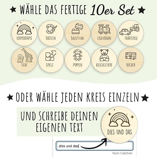 Holzura Kinderzimmer Ordnungsetiketten für IKEA Trofast Regale – anpassbare Beschriftung für Spielzeug Aufbewahrung, Holz Organizer für Trofast Boxen & Wäschesortierung thumbnail 8