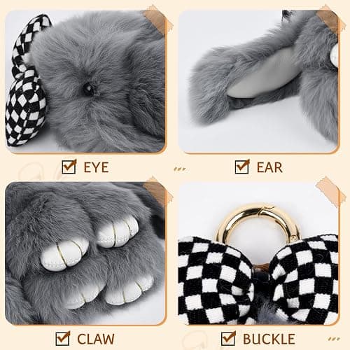 GlamSpark Bunny Keychain with Tin Box, Cute Keychain Gift, Soft Bunny Keychain Accessories for Women thumbnail 4