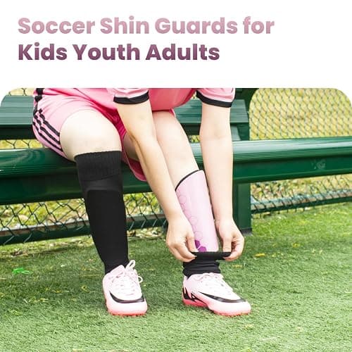 Soccer Shin Guards for Kids Youth Toddler, Shin Defender Shin Guards and Long Soccer Socks for Adults Boys Girls, Shin Pads & Sleeves Equipment - Football Gear for 3 5 4-6 7-9 10-12 Years Old Children thumbnail 4