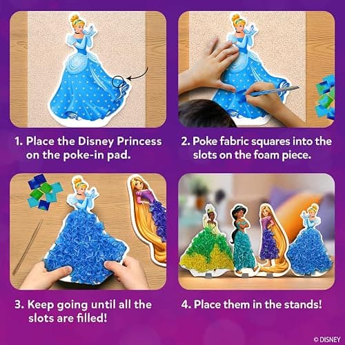 Skillmatics Poke-in Art – Disney Princesses, Wood Craft Kit, Gift for Kids | DIY Mess-Free Fun, Cinderella, Ariel Fine Motor Skills, Screen-Free, Travel Activity, Girls & Boys Ages 4, 5, 6, 7, 8, 9 thumbnail 4