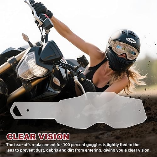 AGSISK 100 Percent Goggles Tear Offs for RC2/AC2/ST2/Strata2/Racecraft2/Accuri2 Gen 2 | Residue-Free MX Lens Protection thumbnail 4