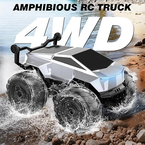 Blasland Remote Control Car, 1:16 4WD Waterproof RC Monster Truck, 2.4GHz All Terrain Amphibious RC Stunt Cars, 360° Rotating Pick-up Truck Car Toys Gifts for Boys Age 6 7 8 9 10 11 12 thumbnail 2