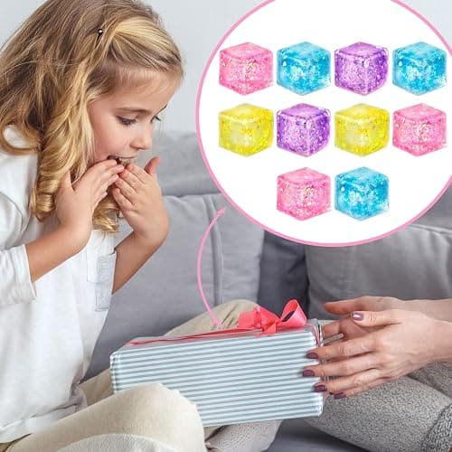 Hooqict 10Pcs Stress Cube Squishy Stress Balls Ice Cube Sensory Squeeze Toys Squishy Fidget Cube Mini Squishies for Kids Teens Adults Stress Relief Classroom Home Office thumbnail 6