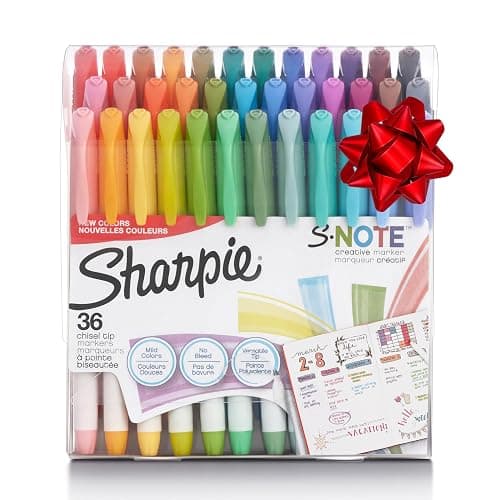 Sharpie S-Note Creative Markers Pastel Highlighters Art Marker Set Assorted Colors Chisel Tip 36 Count - Image 1