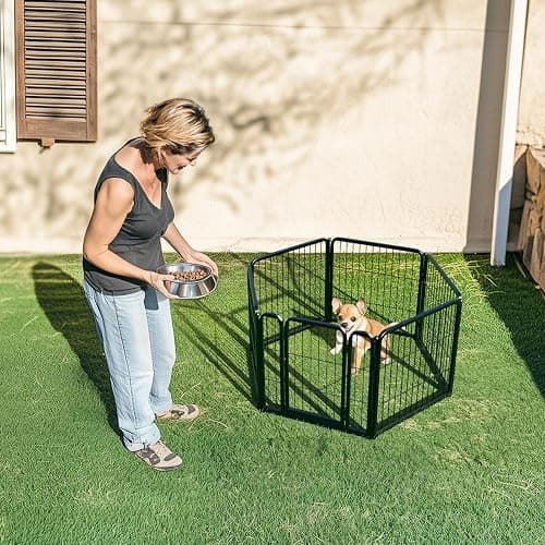 FXW Rollick Dog Playpen, Indoor, Yard & RV Camping, 24" H, 6 Panels | Easy setup, Heavy-duty, DIY layouts, Walk-through gate, for Puppies & Small Dogs, Patented thumbnail 2