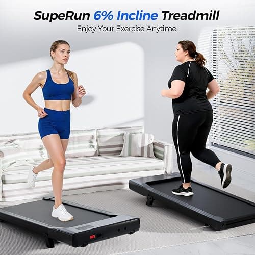SupeRun Walking Pad with Incline, Under Desk Treadmill, 3 in 1 Portable Treadmills for Home with Remote Control LED Display, 2.5 HP Quiet Mini Treadmill for Office Home Use, 300 Lbs Capacity thumbnail 3