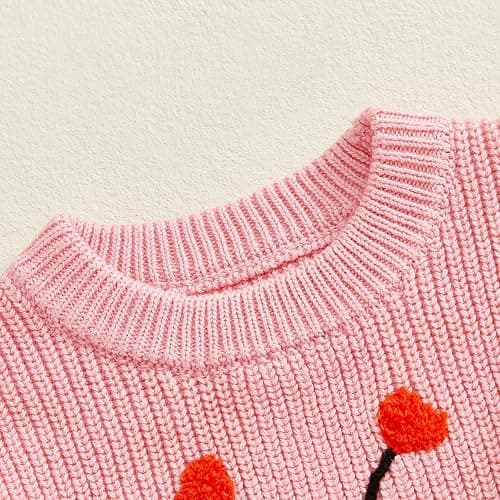 Toddler Girl Ladybug Sweaters Long Sleeve Embroidery Ladybird Jumpers Knit Pullover Tops Infant Baby Valentines Outfit thumbnail 5