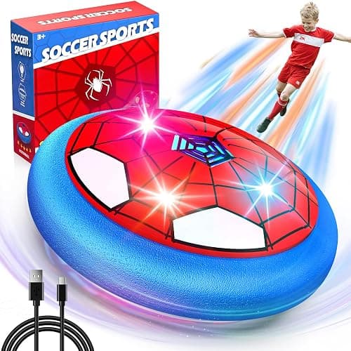 Hot Bee Spider Hover Football for Kids LED Air Power Football Toy with Foam Bumper, Rechargeable Indoor Football Game Fun Birthday for Boys Girls Ages 3-12 - 1 Set - Image 1