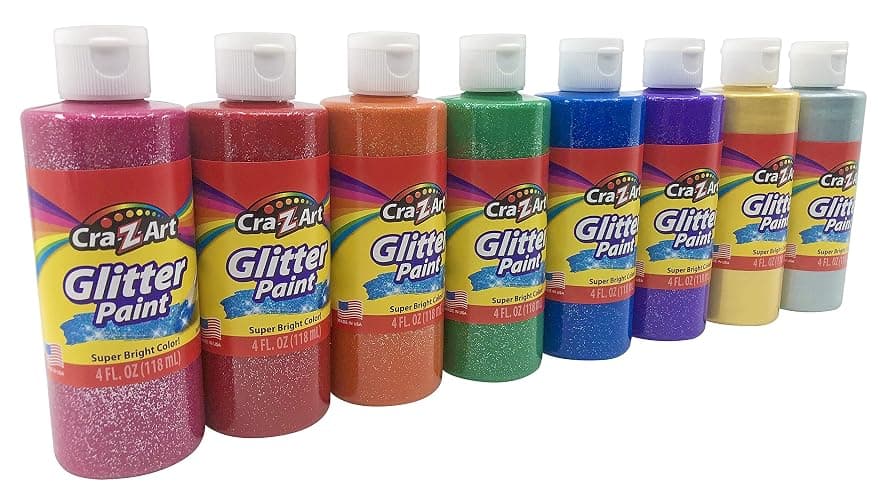 Cra-Z-Art Washable Glitter Paint Bulk Pack 8ct, Assorted Colors 4oz each bottle - Image 1
