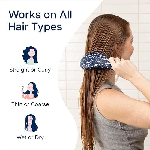 Crave Naturals Glide Thru Hair Brush - Detangler Brush for Curly, Straight, Wet or Dry Hair - Gentle Detangling Brushes for Adults, Kids, Toddlers - Hair Accessories for Women, 7.5"x3" - Terazzo thumbnail 4