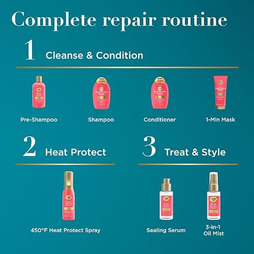 OGX Bond Protein Repair 450°F Heat Protect Spray, 6.5 fl. oz | Weightless Repair Mist, Nonstop Damage Protection*, All Hair Types, Heat Spray, Preps Hair for Styling thumbnail 5