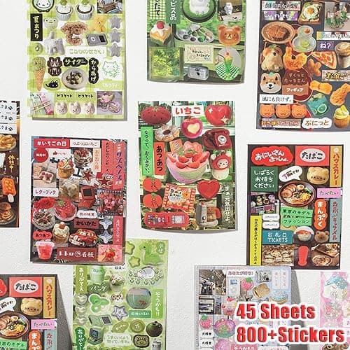 Japanese Sticker Book,45 Sheets of Romantic Memory Series Manga Style Japanese Stickers for Journaling Scrapbooking thumbnail 5