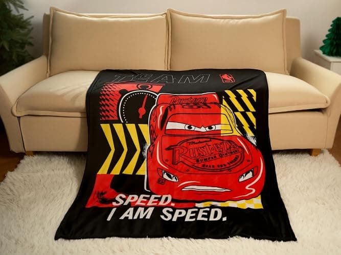 Northwest Disney Pixar Cars Plush Throw Blanket, 46" x 60" Lightning McQueen Silk Touch Soft Fleece Blanket for Kids & Adults, Officially Licensed thumbnail 2