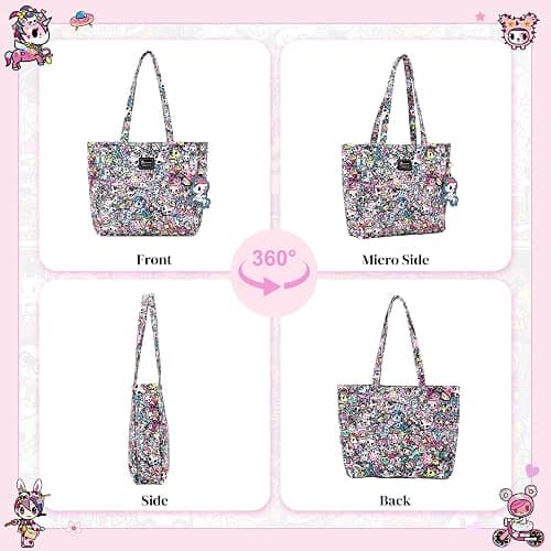 Tokidoki Unicorno Tote Bag Shoulder Bag Canvas Purses for Women Cute Shopper Bag Handbag Travel Purse Charm thumbnail 6